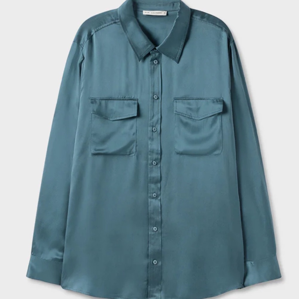 100% silk boyfriend shirt
